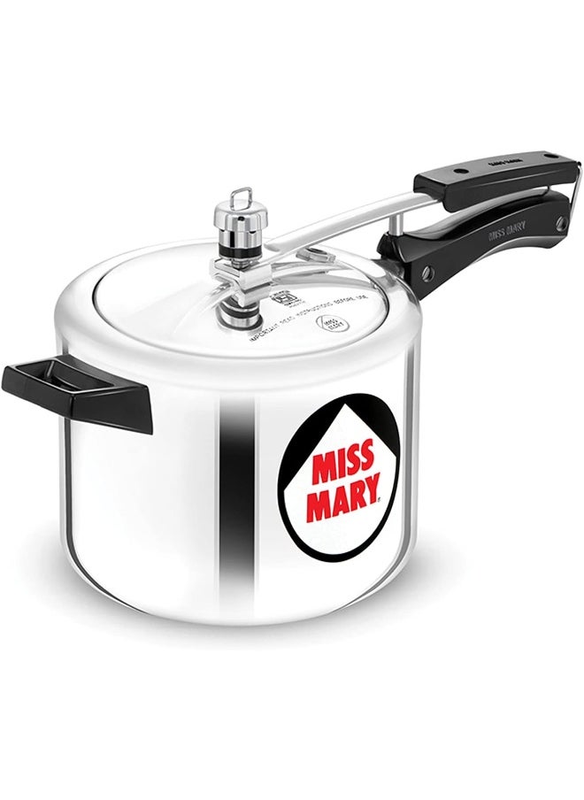 4 Liters Miss Mary Aluminium Pressure Cooker, Inner Lid,Silver