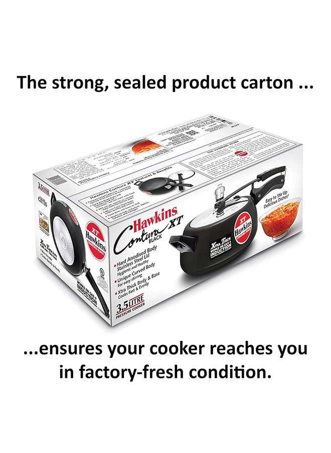 3.5Liters Contura Black XT Pressure Cooker, Hard Anodised Inner Lid Cooker, Induction Cooker, Handi Cooker (CXT35) Black