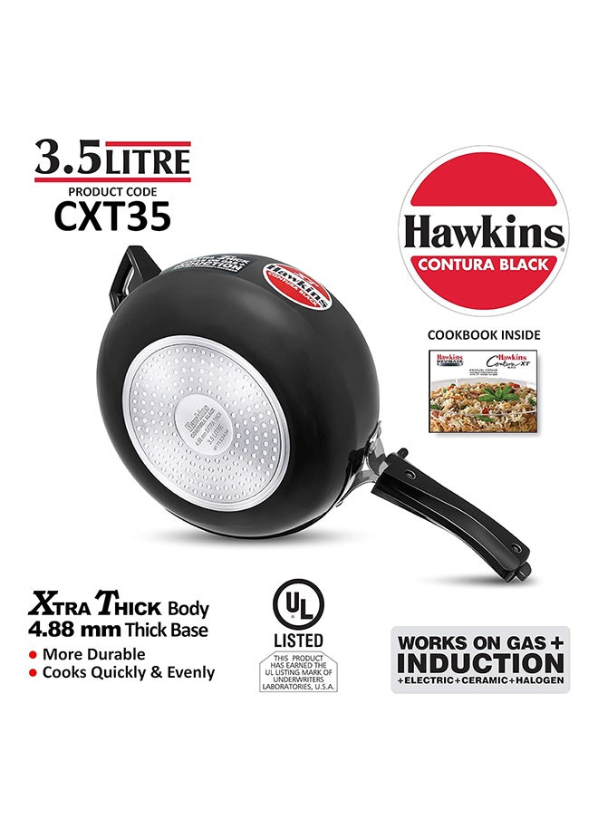 3.5Liters Contura Black XT Pressure Cooker, Hard Anodised Inner Lid Cooker, Induction Cooker, Handi Cooker (CXT35) Black