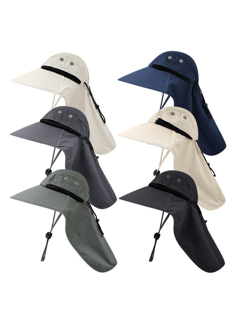 Summer Outdoor Sun Protection Hat Quick Drying Men's and Women's Sun Hat Large Overhang Shade Fisherman's Hat Mountain Fishing Hat