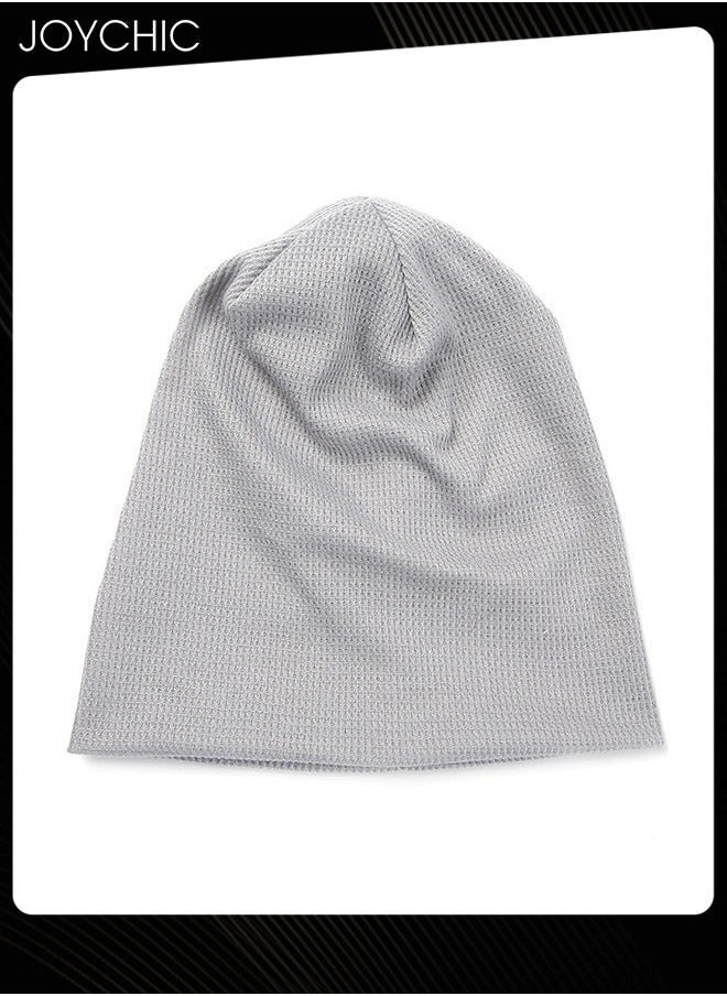 Slouch Beanie Hat for Men Women Stretchy Skull Cap Soft Spring Autumn Warm Daily Outdoor Cuffed Hats Unisex Comfortable Grey