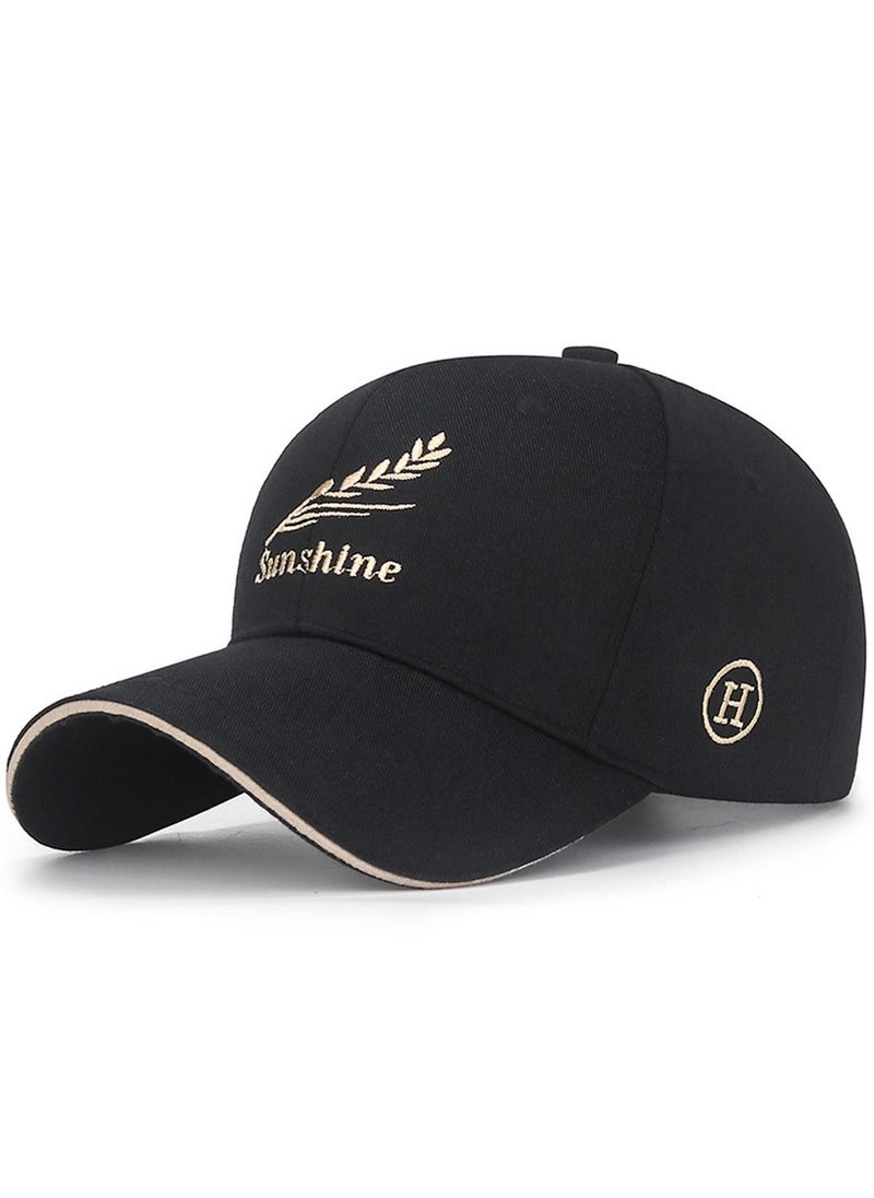 Anti-UV Breathable Quick-drying Baseball Cap Spring Autumn Embroidered Casual Hat for Women Men Youth Outdoor Sport Black