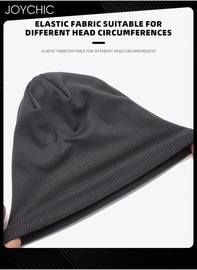 Slouch Beanie Hat for Men Women Stretchy Skull Cap Soft Spring Autumn Warm Daily Outdoor Cuffed Hats Unisex Comfortable Drak Grey