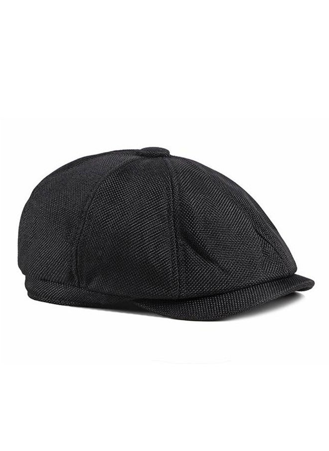 Fashion Autumn Winter Cotton Breathable Beret Cap Sun Protection Comfort Adjustable Cowboy for Men Women Black