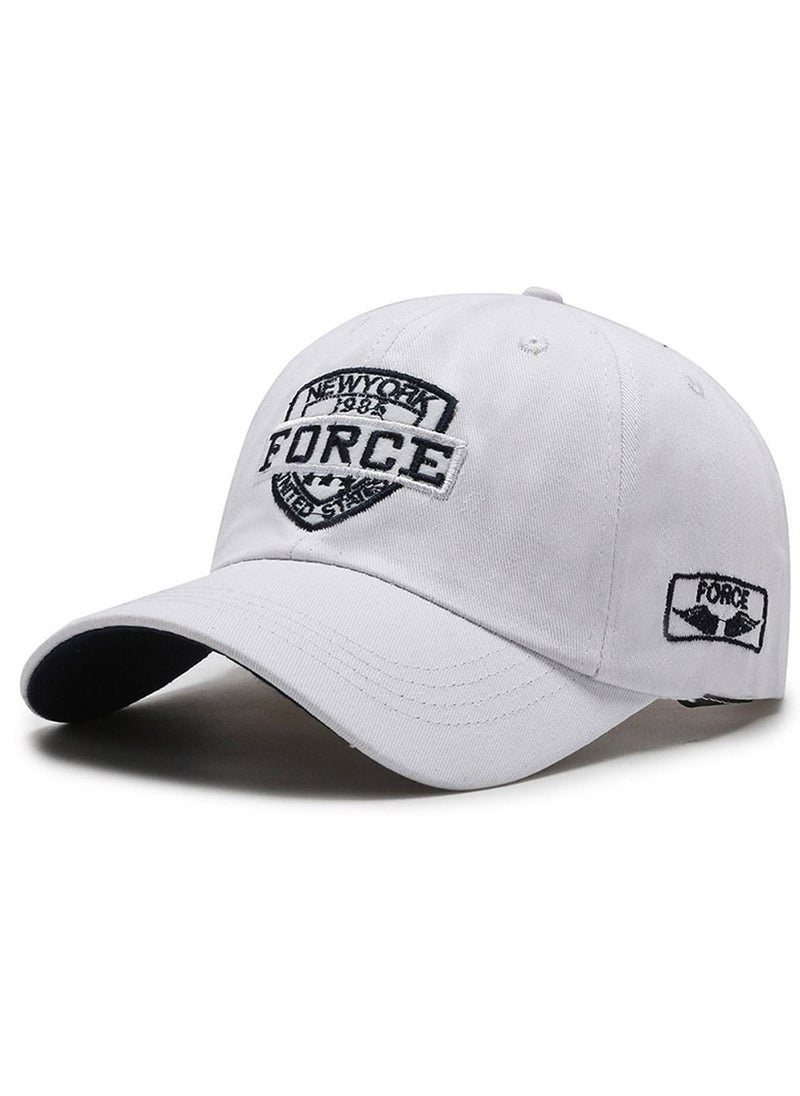New Style Fashion Quick-drying Breathable Anti-UV Baseball Cap Spring Autumn Embroidered Casual Hat for Women Men Youth Outdoor Sport White