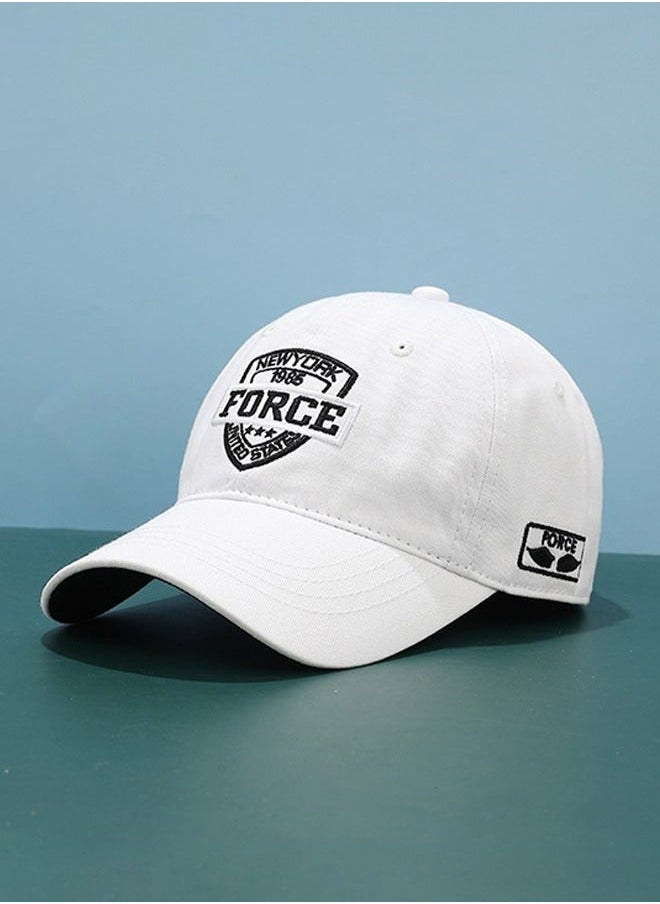 New Style Fashion Quick-drying Breathable Anti-UV Baseball Cap Spring Autumn Embroidered Casual Hat for Women Men Youth Outdoor Sport White