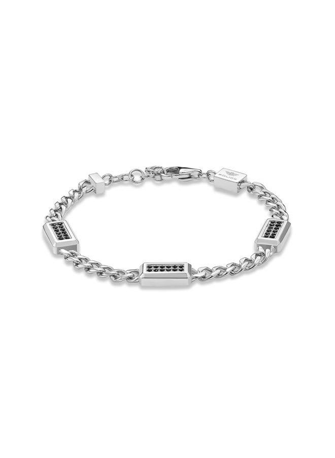 Jet Bracelet Link Design with Black Crystal Motifs for a Bold Rock and Roll Look