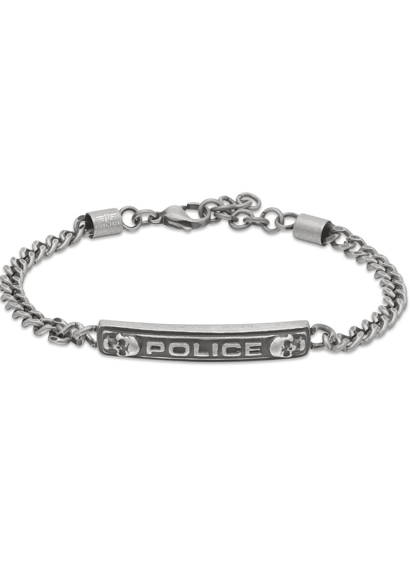 Cranio Antique Silver Stainless Steel Gents Bracelet