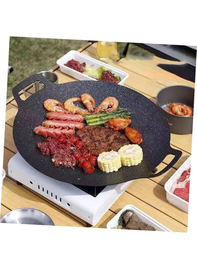 Ketumal NonStick BBQ Grill Plate for Roasting Cooking Portable Stove Top Indoor Outdoor Garden Camping DIY Korean Barbecue Grill Pan 31L38W1H cm