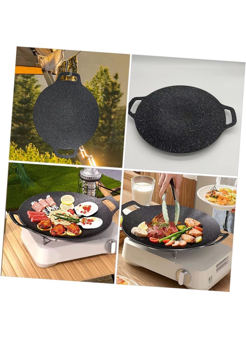 Ketumal NonStick BBQ Grill Plate for Roasting Cooking Portable Stove Top Indoor Outdoor Garden Camping DIY Korean Barbecue Grill Pan 31L38W1H cm