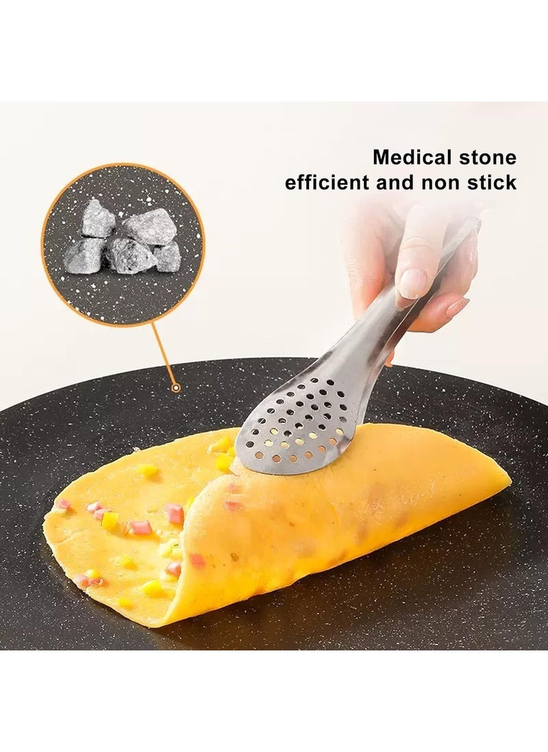 Ketumal NonStick BBQ Grill Plate for Roasting Cooking Portable Stove Top Indoor Outdoor Garden Camping DIY Korean Barbecue Grill Pan 31L38W1H cm