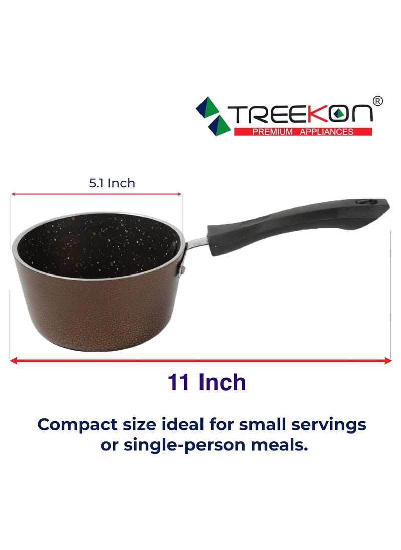 Treekon MiniBabySmall Sized Pure 3MM Heavy Guage Brown Spatter Color Sauce Pan