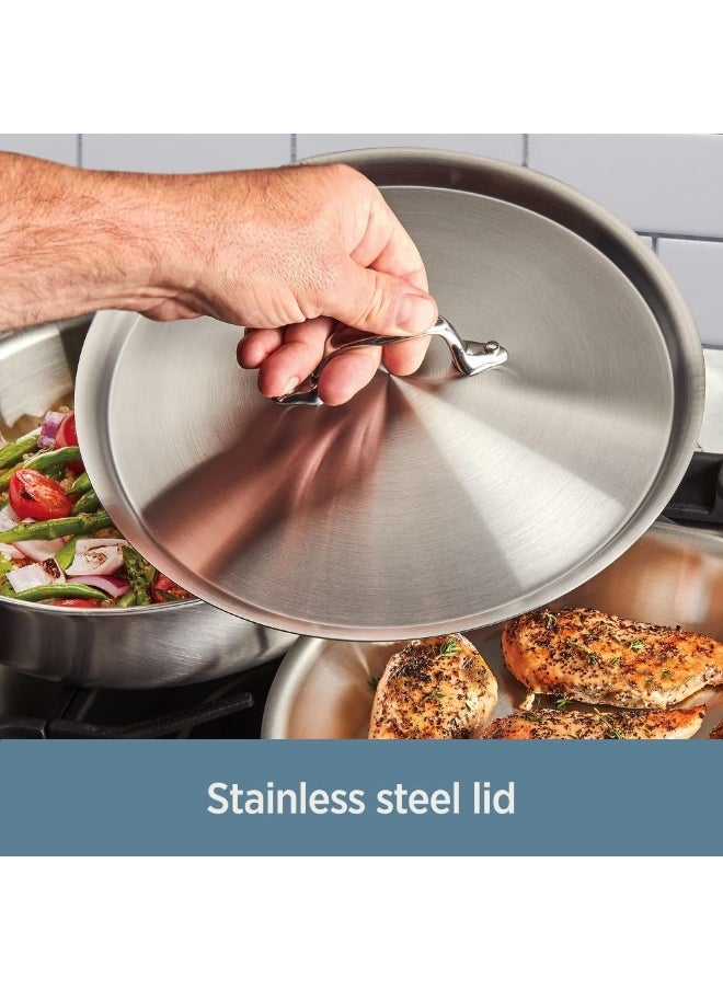 All-Clad 4201 Stainless Steel Tri-Ply Bonded Dishwasher Safe Sauce Pan with Lid / Cookware 2-Quart Silver