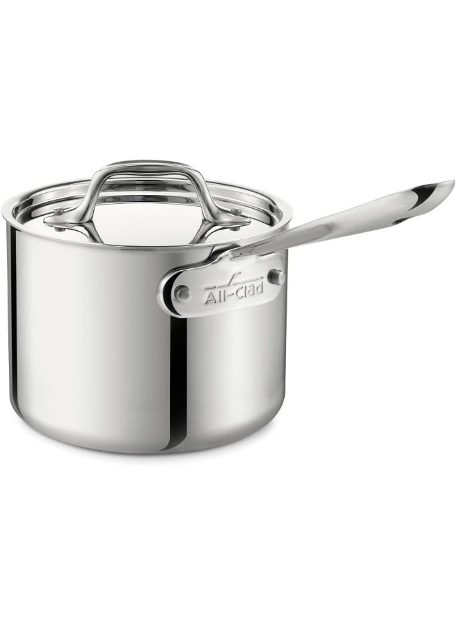 All-Clad 4201 Stainless Steel Tri-Ply Bonded Dishwasher Safe Sauce Pan with Lid / Cookware 2-Quart Silver