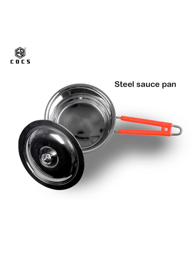 COCS Stainless Steel Sauce Pan with Lid 1500 ML HeatResistant Handle Durable and Versatile Kitchen Essential