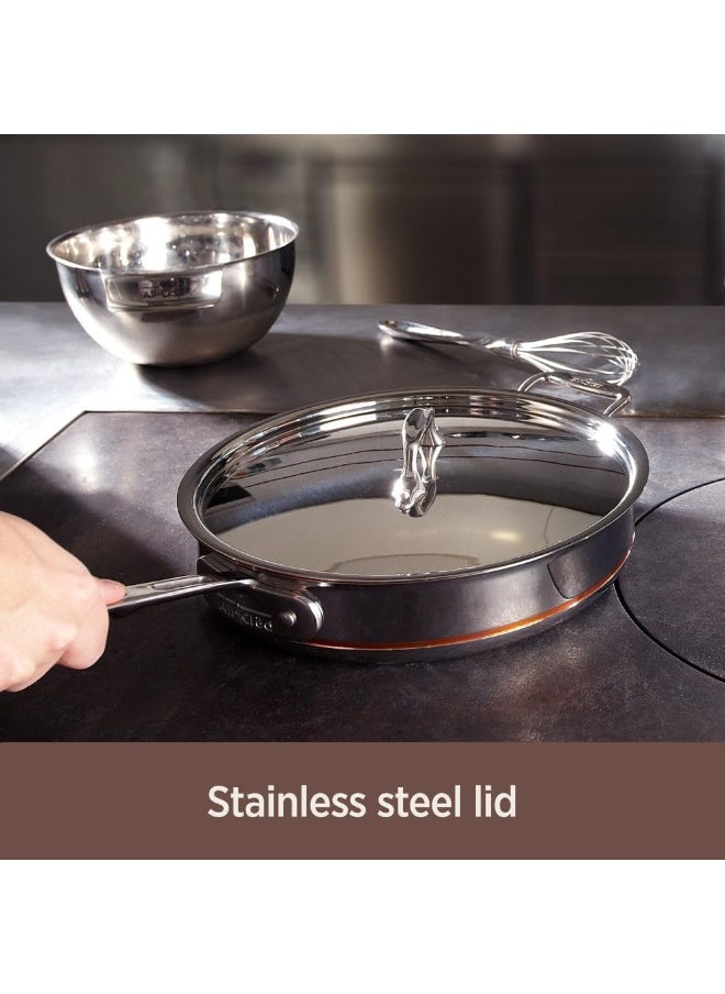 All-Clad Copper Core 5-Ply Stainless Steel Sauce Pan 3 Quart Induction Oven Broiler Safe 600F Pots and Pans, Cookware Silver