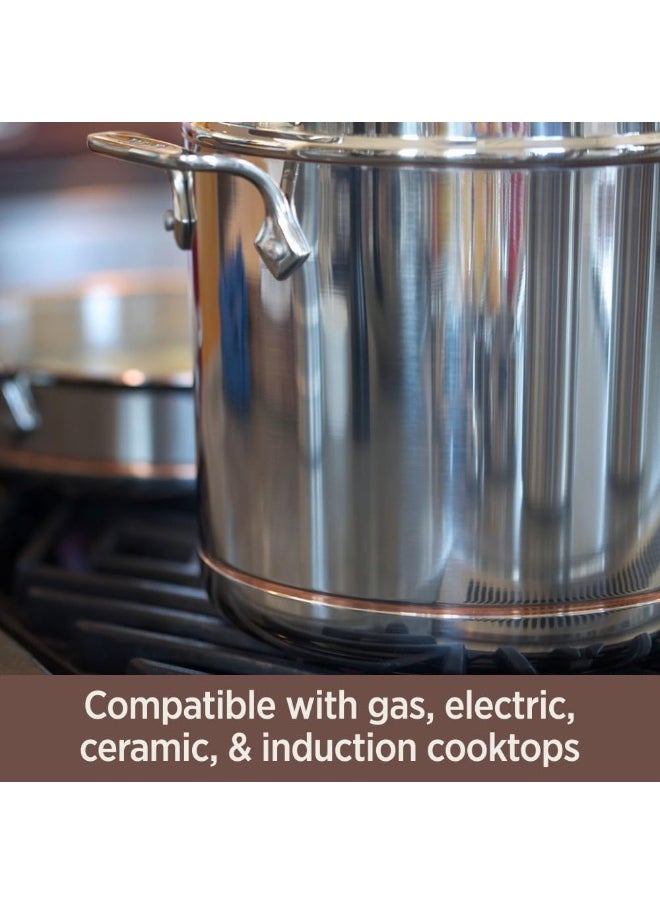 All-Clad Copper Core 5-Ply Stainless Steel Sauce Pan 3 Quart Induction Oven Broiler Safe 600F Pots and Pans, Cookware Silver