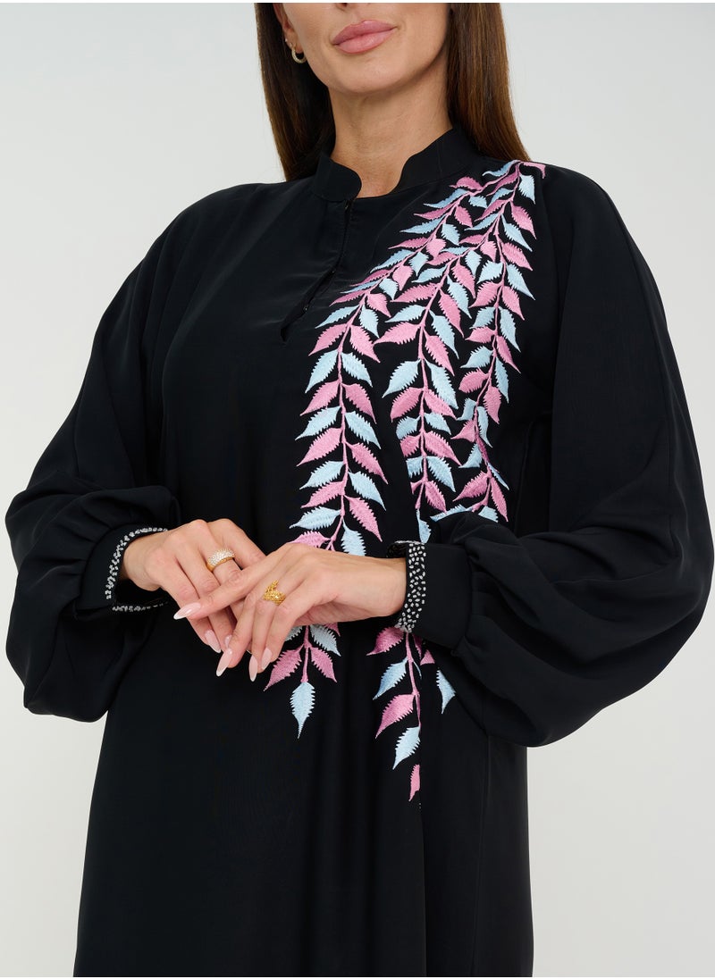 Colors Embroidery Abaya