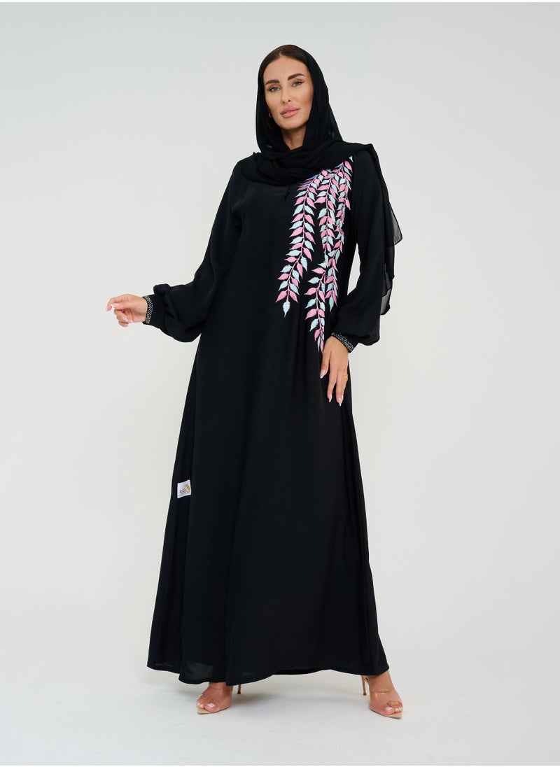 Colors Embroidery Abaya