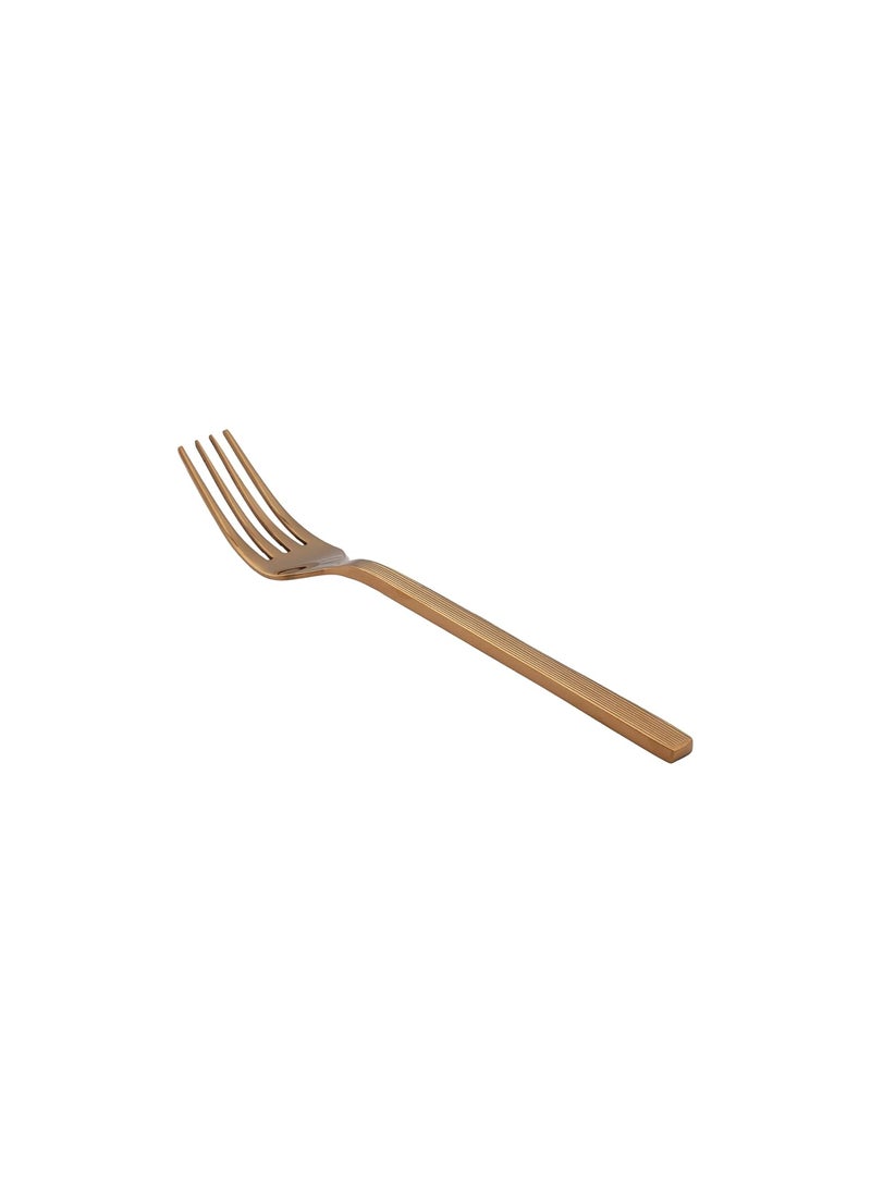 GROX Stainless Steel Premium Sleek Regular Fork Gold Set of 6 19 cm