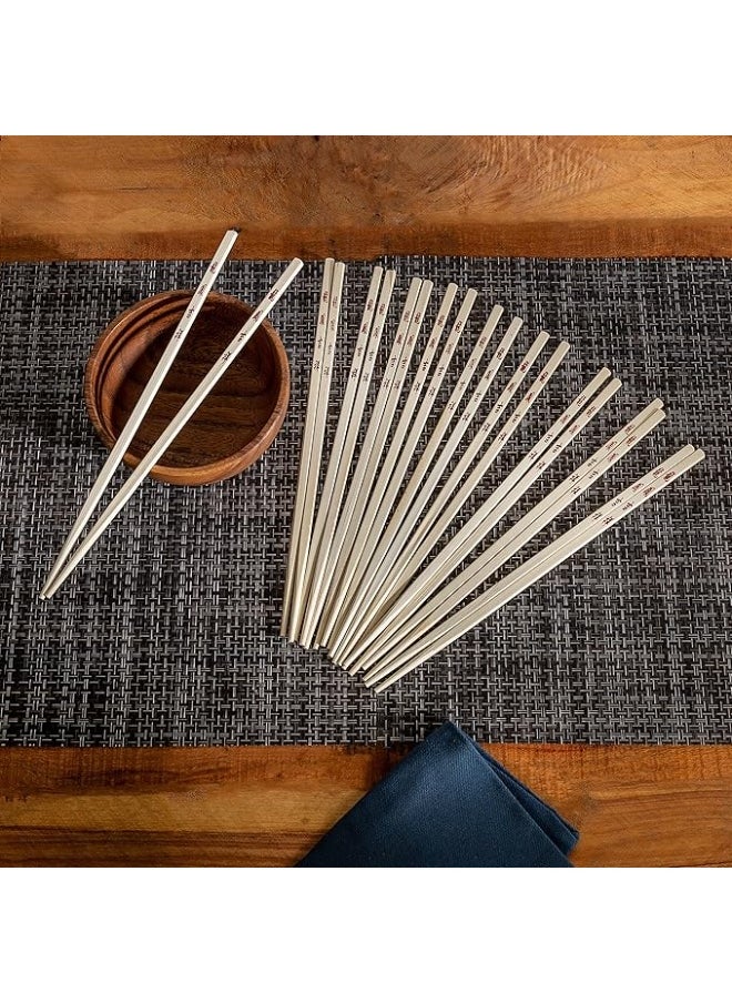 Joyce Chen Reusable Burnished Bamboo Chopsticks Set, 10 Pair