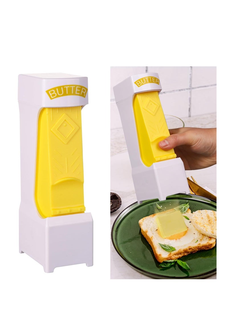 Butter Cutter Slicer, Pressing Style Butter Slicer Click with Stainless Steel Blade Butter Dispenser Stick to Store Butter Slicing Tool for Bread Toast Kitchen, without Dirtying Hands