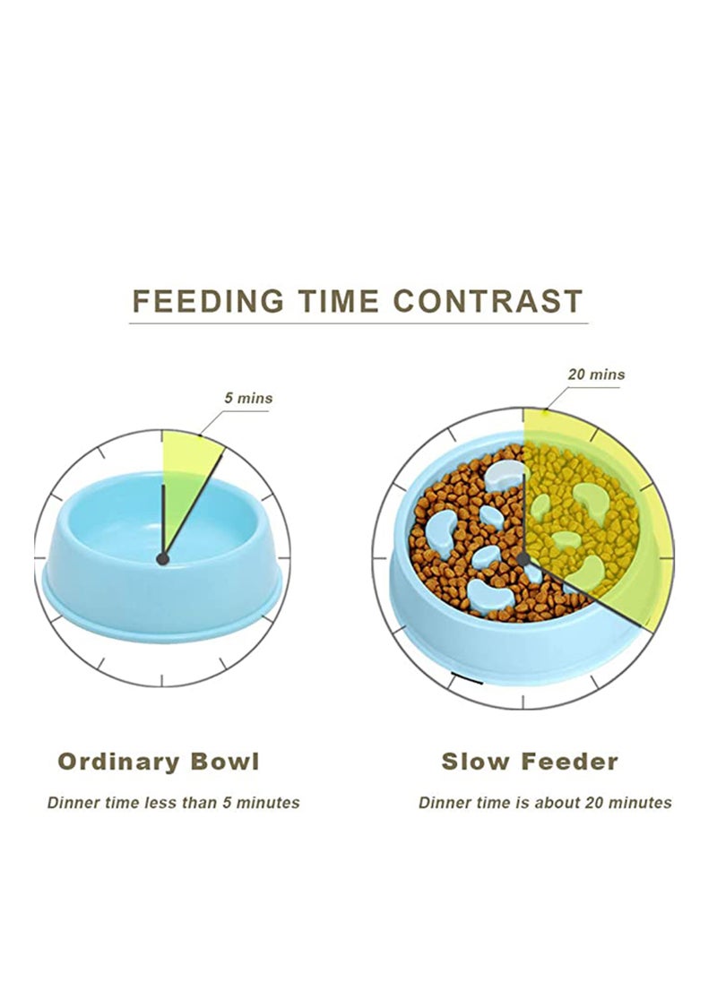 Slow Feeder Dog Bowl No Choking Slow Feeder Bloat Stop Dog Food Water Bowl with Funny Pattern for Small and Medium Dogs