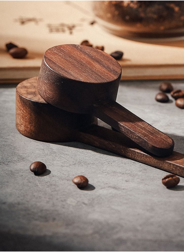 2 Pieces Coffee Spoons, Wooden Coffee Ground Spoon, Measuring for Ground Beans or tea, Soup Cooking Mixing Stirrer Kitchen Tools Utensils