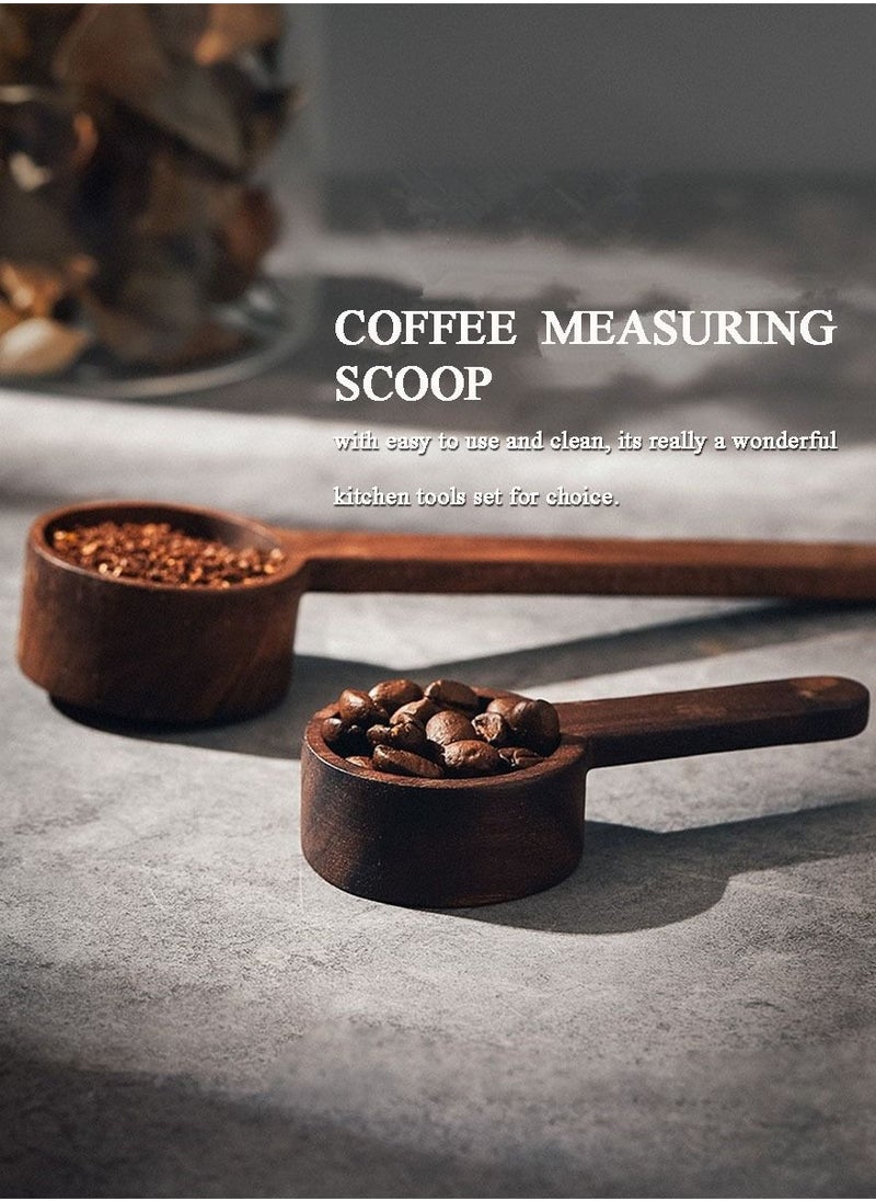 2 Pieces Coffee Spoons, Wooden Coffee Ground Spoon, Measuring for Ground Beans or tea, Soup Cooking Mixing Stirrer Kitchen Tools Utensils