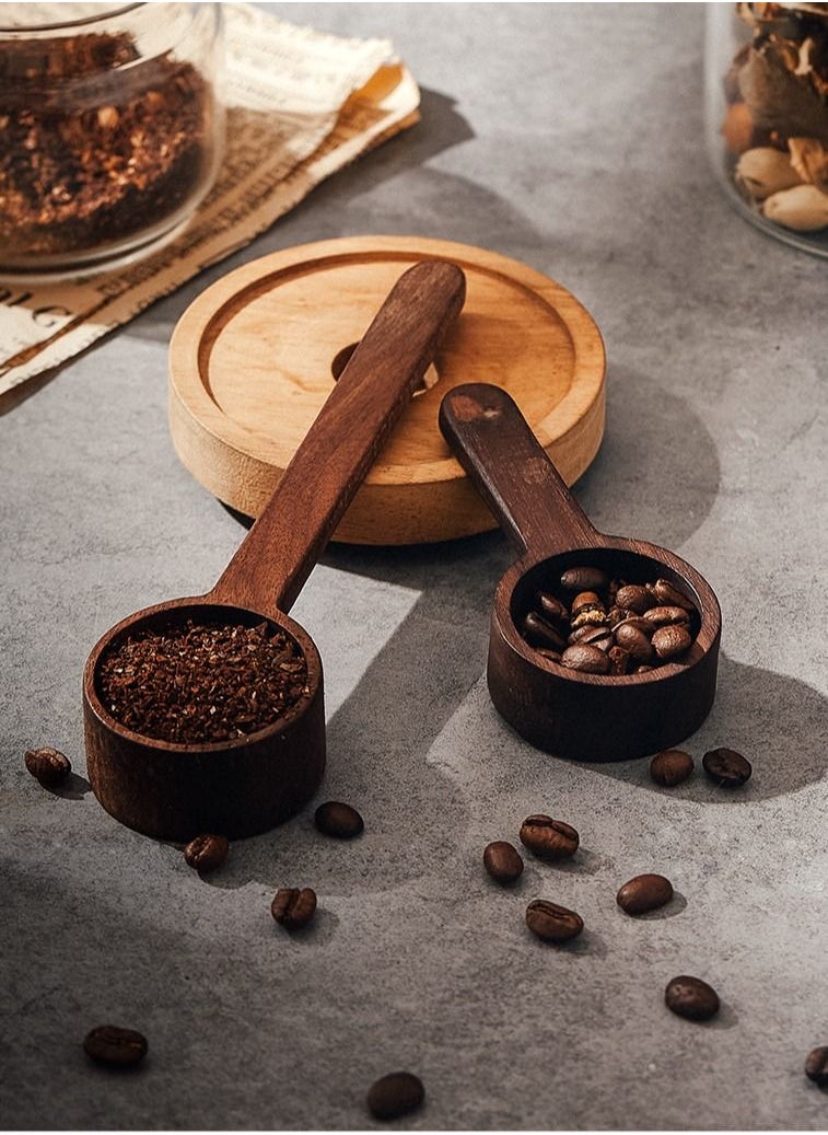 2 Pieces Coffee Spoons, Wooden Coffee Ground Spoon, Measuring for Ground Beans or tea, Soup Cooking Mixing Stirrer Kitchen Tools Utensils