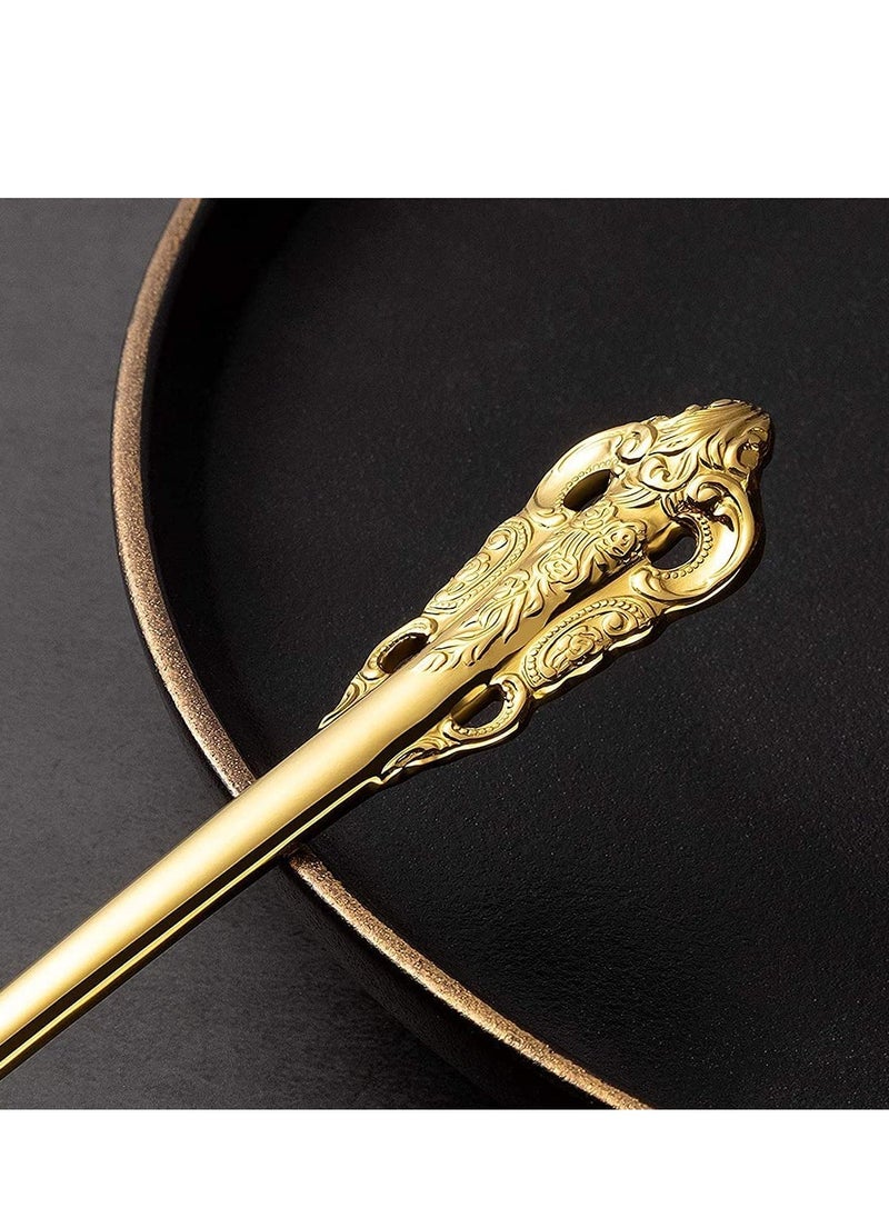 Gold Soup Spoons Small Gravy Ladle Elegance Ladle High Grade Stainless Steel Small Gravy Sauce Ladle for Kitchen or Restaurant Cooking Stirring Super Shiny and Dishwasher Safe
