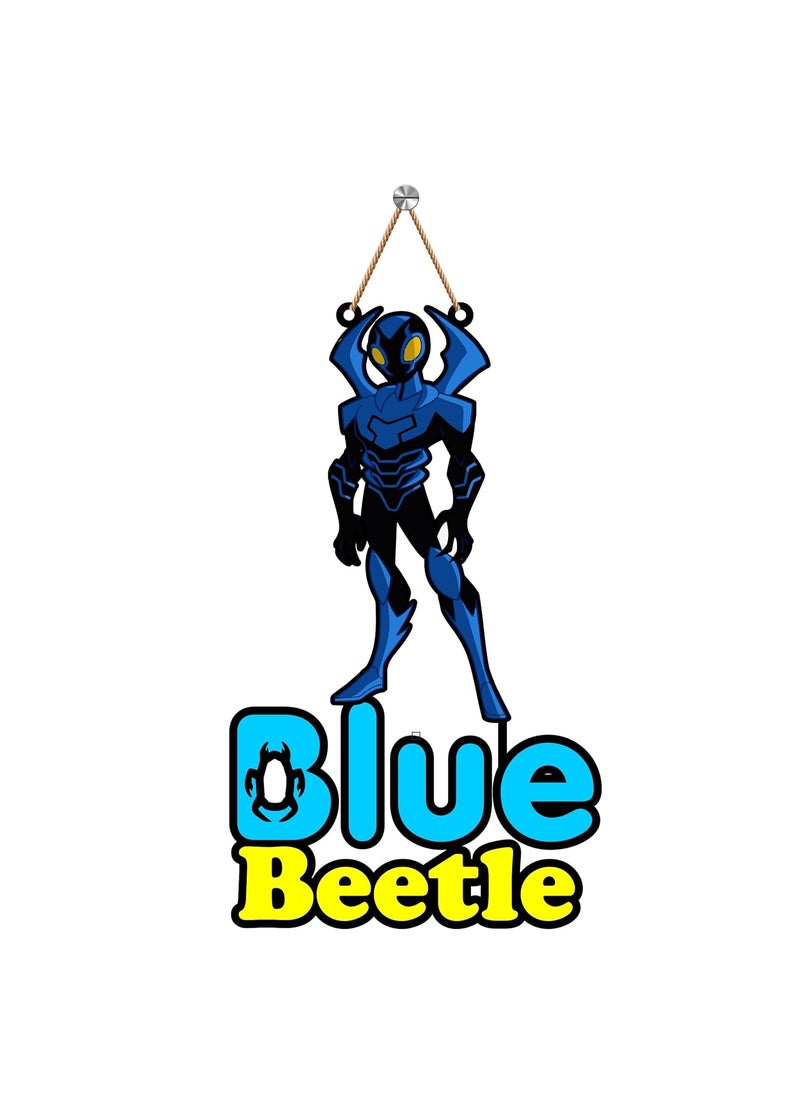 Blue Beetle Wooden Wall Hanging Decor Quotes Wall Dcor Wall Art Size 9x12