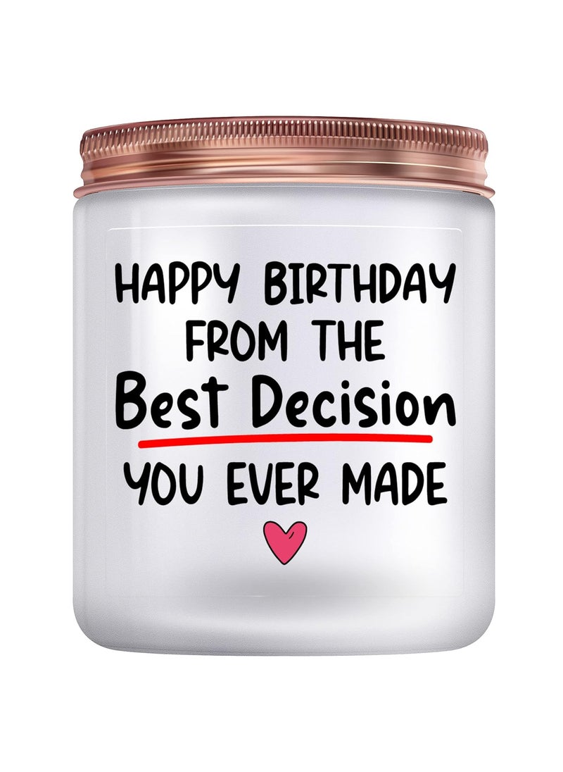 Birthday Gifts for Wife from Husband Happy Birthday Gift Ideas for Her Him Funny Women Birthday Gifts for Girlfriend from Boyfriend Lavander Scented Candles