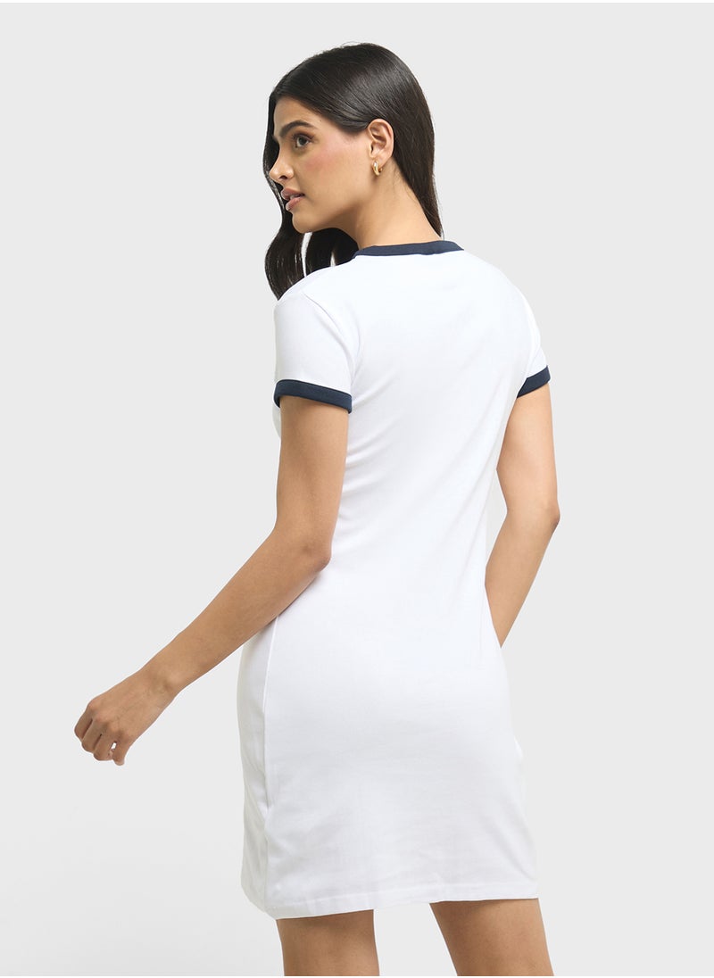 Logo Crew Neck Bodycon Dress
