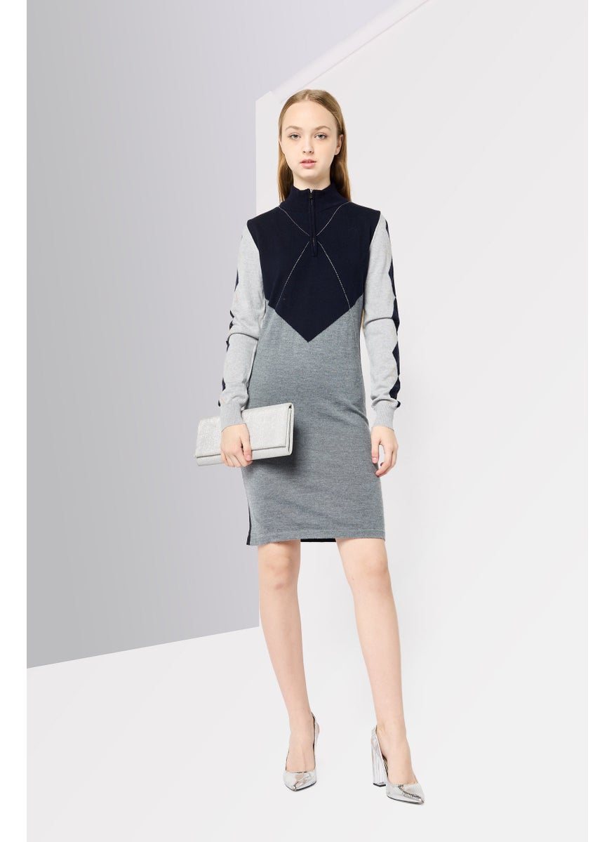 Women Knitted Sweater Dress, Multicolor