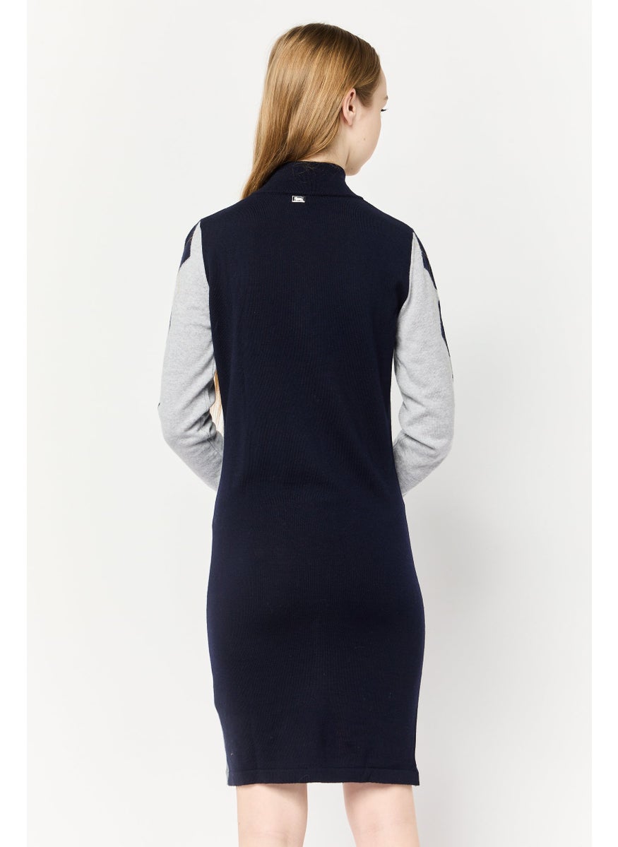 Women Knitted Sweater Dress, Multicolor