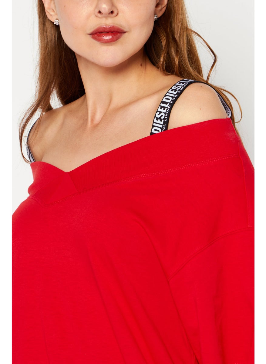 Women Graphic Print Midi Dress, Red