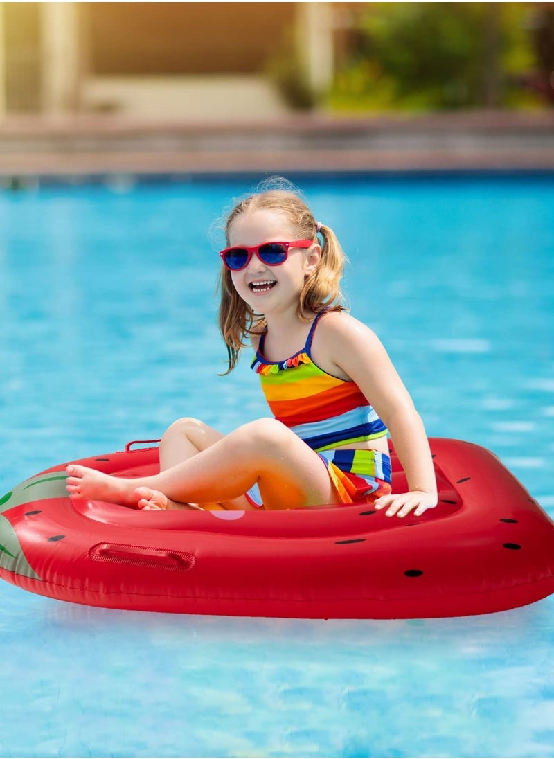 Inflatable Boogie Boards for Kids - Fun Swimming Pool Floating Surf Bodyboards with Handles in Pineapple and Strawberry Designs, Perfect for Learning to Swim and Summer Water Activities (Set of 2)
