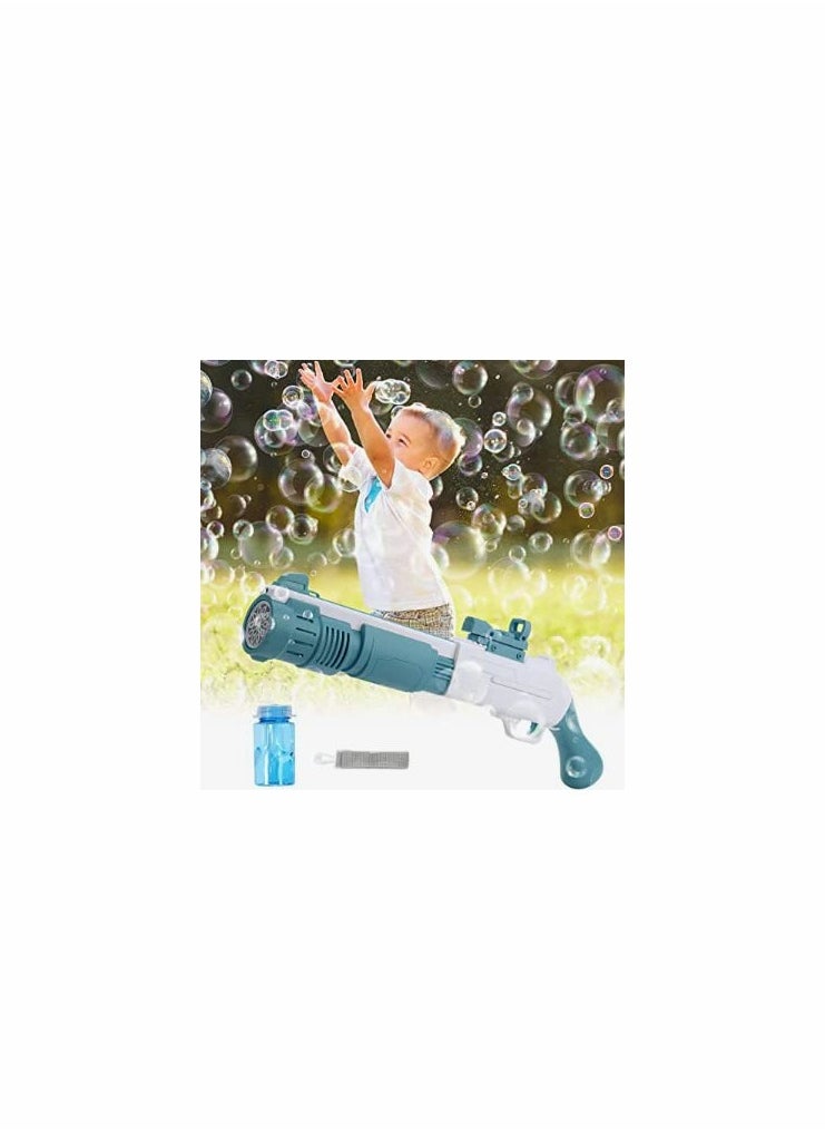 Automatic Bubble Machine with Refill Solution, 10-Holes Bubble Machine Gift for Adults Children, 20 inch Large Bubbles Gun Indoor Outdoor Party