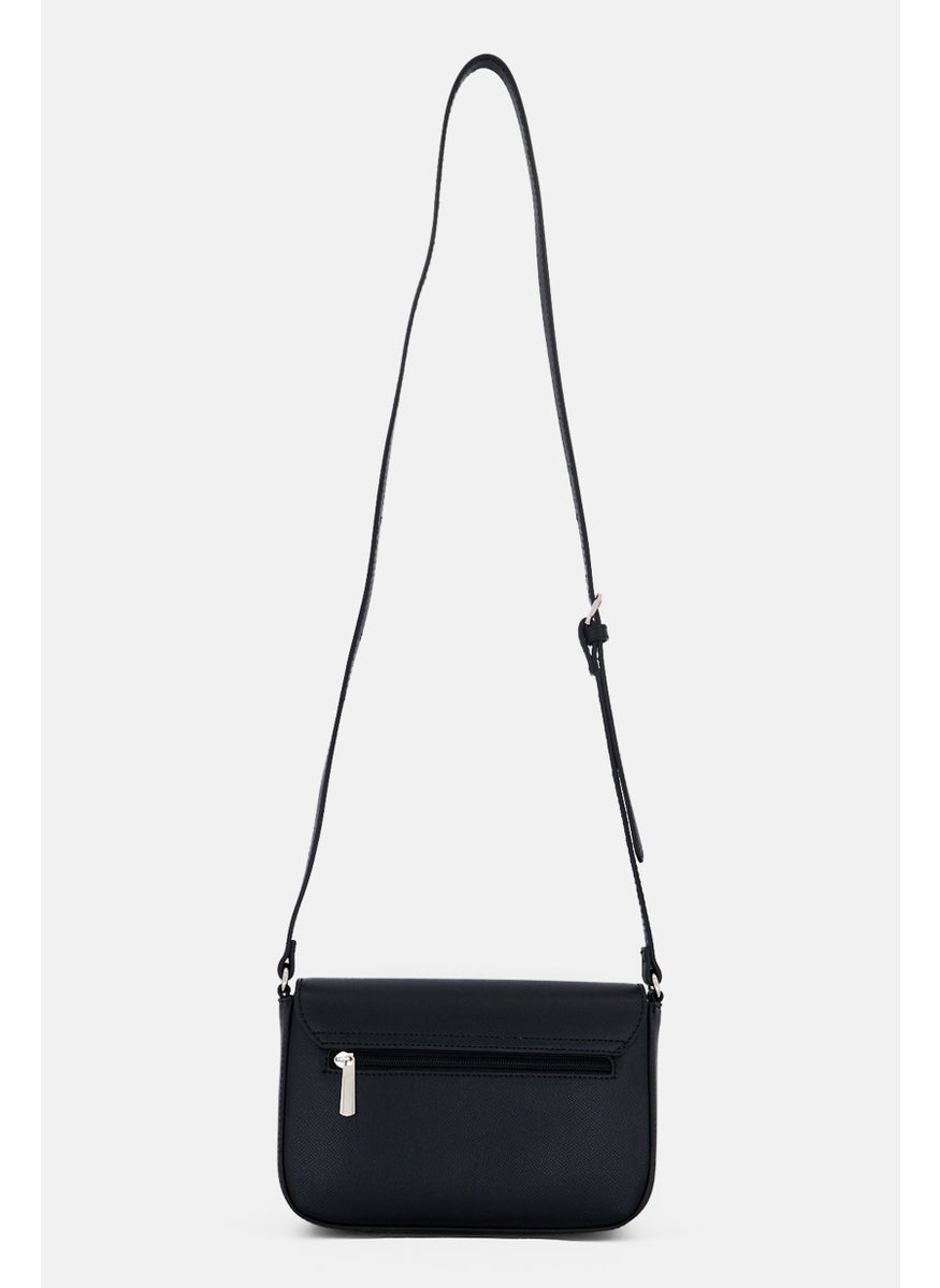 Women Brand Logo Crossbody Bag , Black