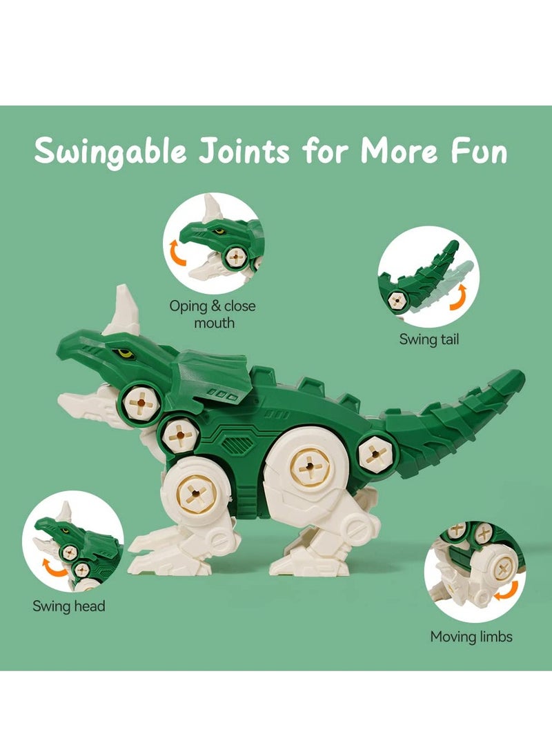 Dinosaur Toys for Kids, Take Apart 5 in 1 Transformer Dinosaur Toys for Boys Girls, Learning Educational Toys Set for Toddlers Boys Girls Age 3 4 5 6 7 8 Year Old Gift