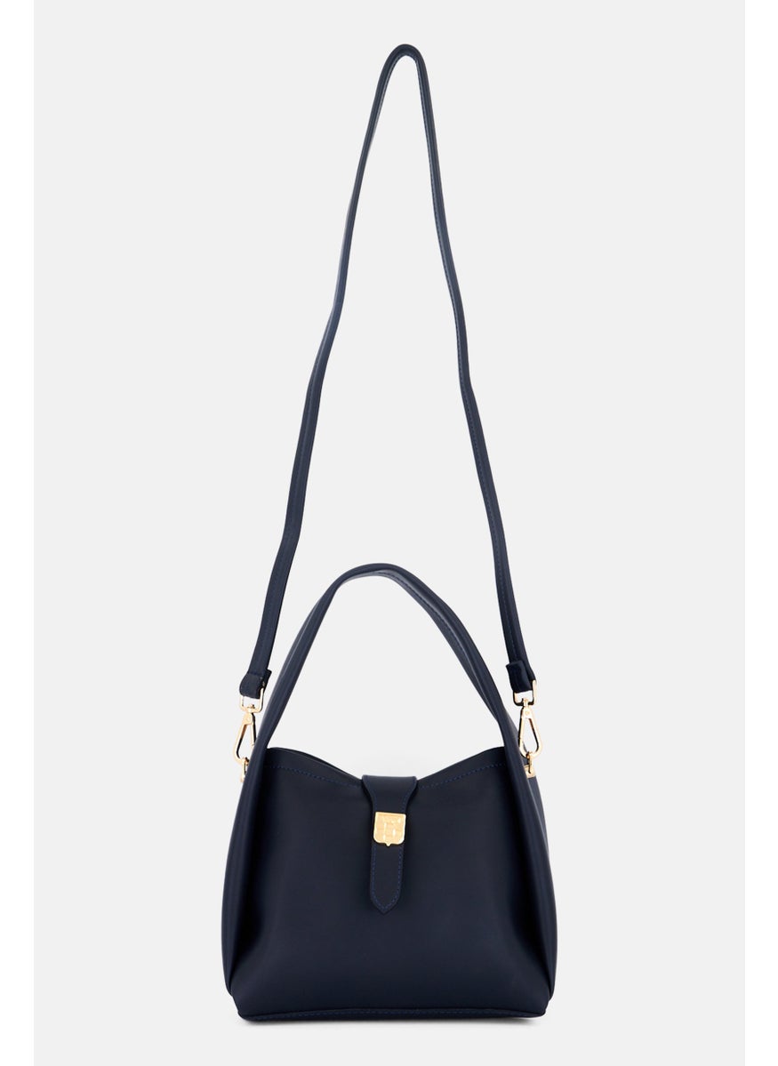 Women Plain Handbag, Navy