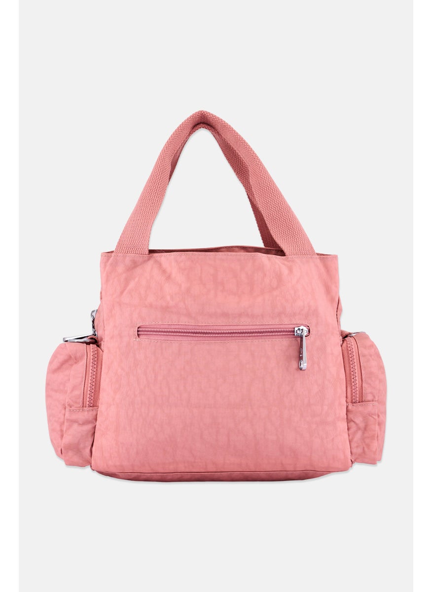 Women Brand Logo Handbag, Light Pink