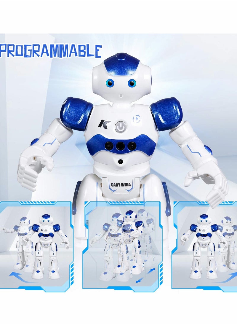 RC Robot Toy, Gesture Sensing Remote Control Robot for Kid 3-8 Year Birthday Gift Present, Blue