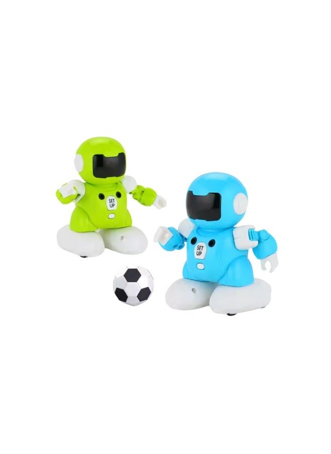 2 Player RC Soccer Robots for Kids – Infrared Remote Control Soccer Robot Toys for Kids with Ball-Kicking Action, Lights and Music for Boys and Girls