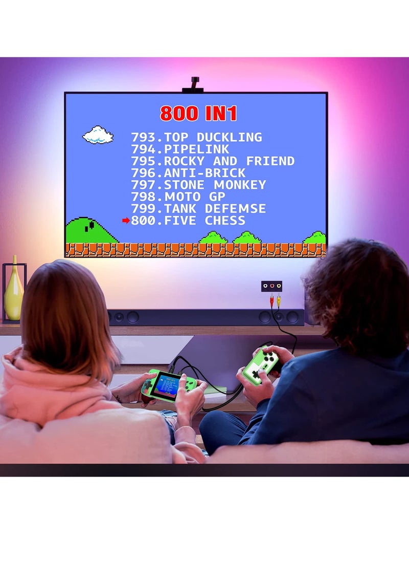 Handheld Game Console with 800 Classic FC Games, 3.5-inch Color Screen, 1200mAh Rechargeable Battery, TV Connectivity, Two-Player Support, Portable Retro Video Game Gift for Kids