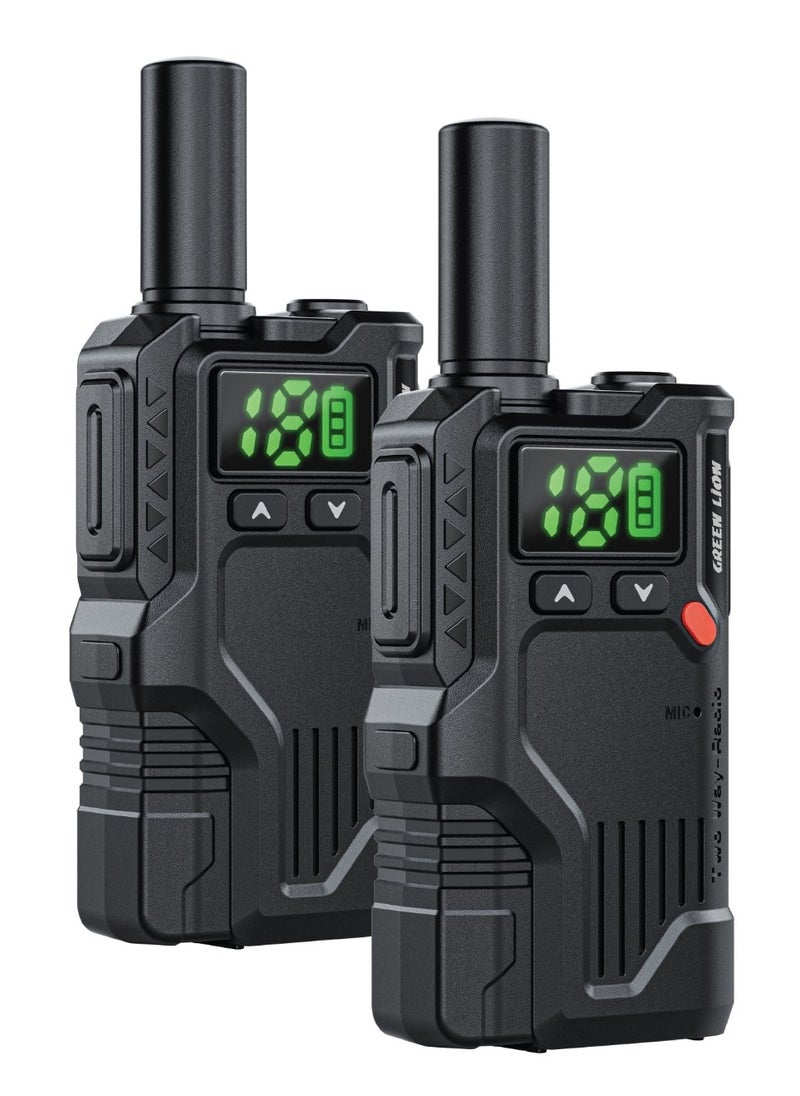 Two-way Radio Transceiver GPX600 with Flashlight and Clear Communication / 16 Analog Channels / Long Transmit Range Handheld Radio / Handheld Transceiver/ Voice Activation / Time-Out Timer / Clear Display- Black