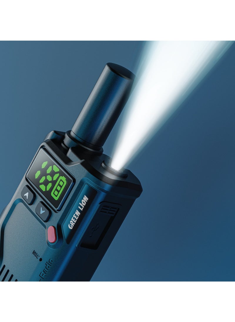 Two-way Radio Transceiver GPX600 with Flashlight and Clear Communication / 16 Analog Channels / Long Transmit Range Handheld Radio / Handheld Transceiver/ Voice Activation / Time-Out Timer / Clear Display- Black