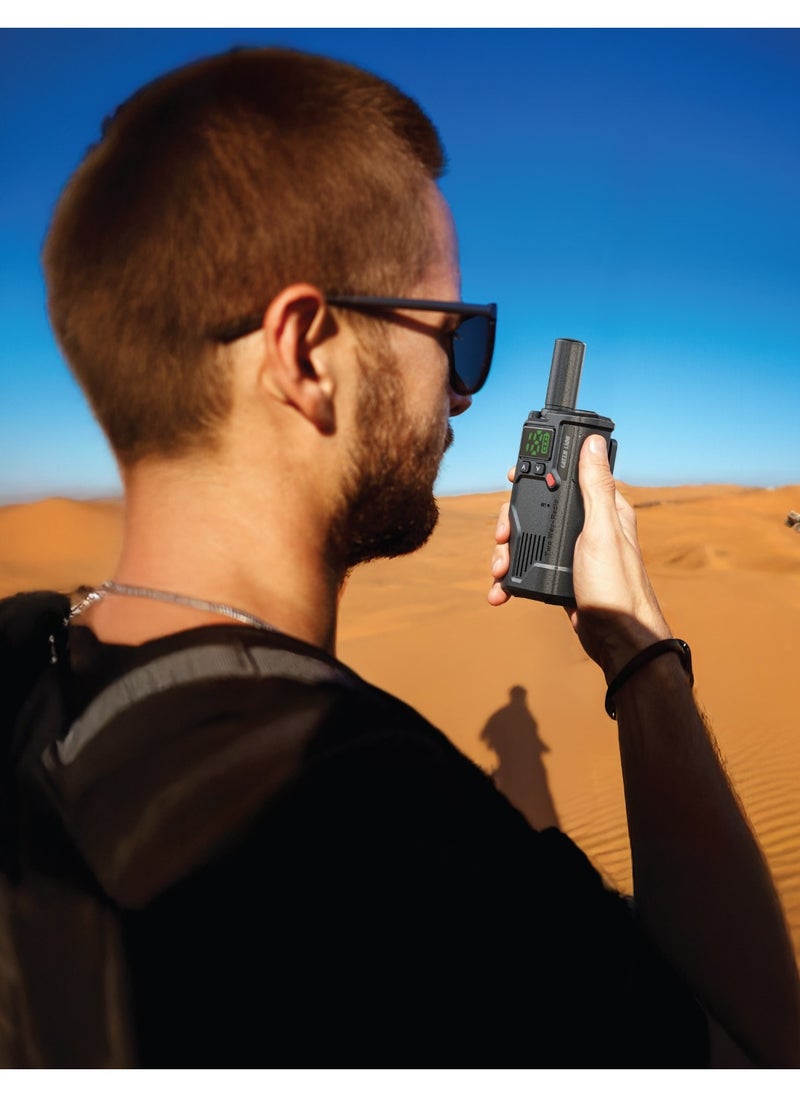 Two-way Radio Transceiver GPX600 with Flashlight and Clear Communication / 16 Analog Channels / Long Transmit Range Handheld Radio / Handheld Transceiver/ Voice Activation / Time-Out Timer / Clear Display- Black