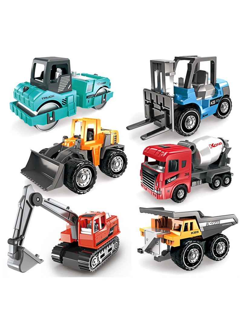6-Pieces Cars Car Toys With Metal Alloy for Boys Construction Engineering Vehicles Cars Set Kids Toys for boys